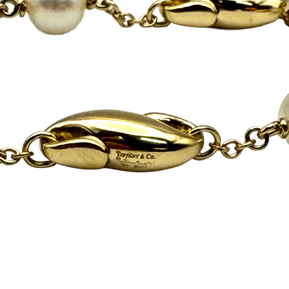 Tiffany & Co. Elsa Peretti Pearl 18K Yellow Gold Bracelet