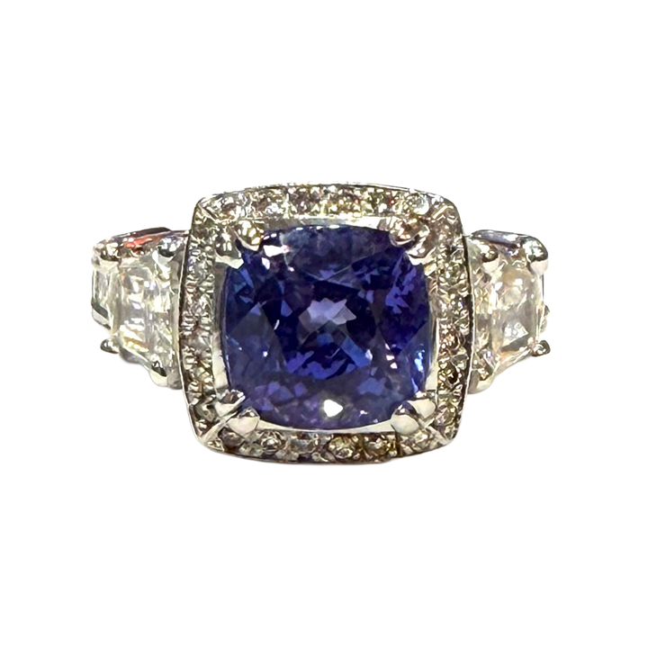 Tanzanite Diamond 18K White Gold Ring