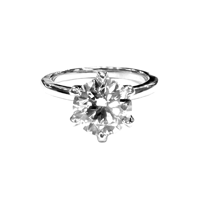 3.02 Carat G VVS2 GIA Lab Grown Diamond Platinum Solitaire Ring