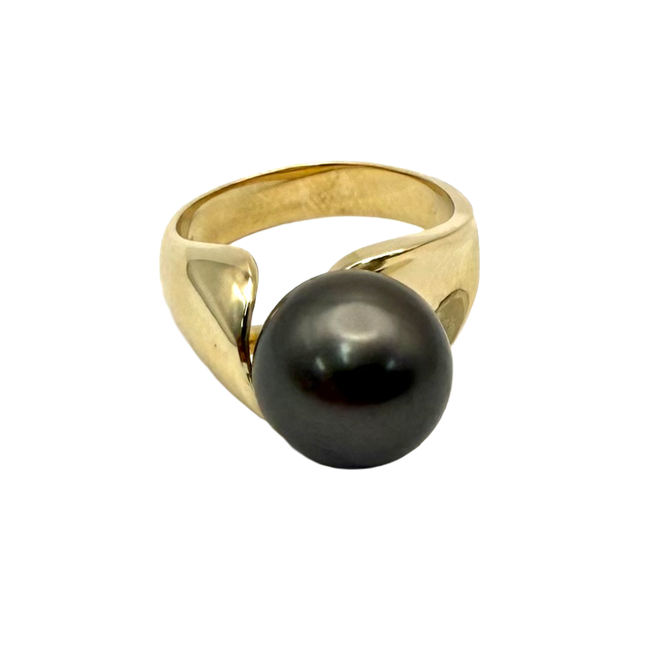 Tahitian Black Pearl 14K YG Ring