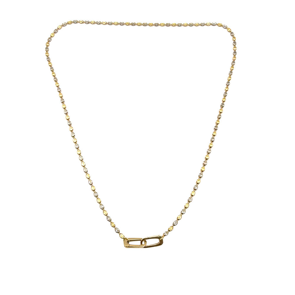 18K Two Tone Link Necklace