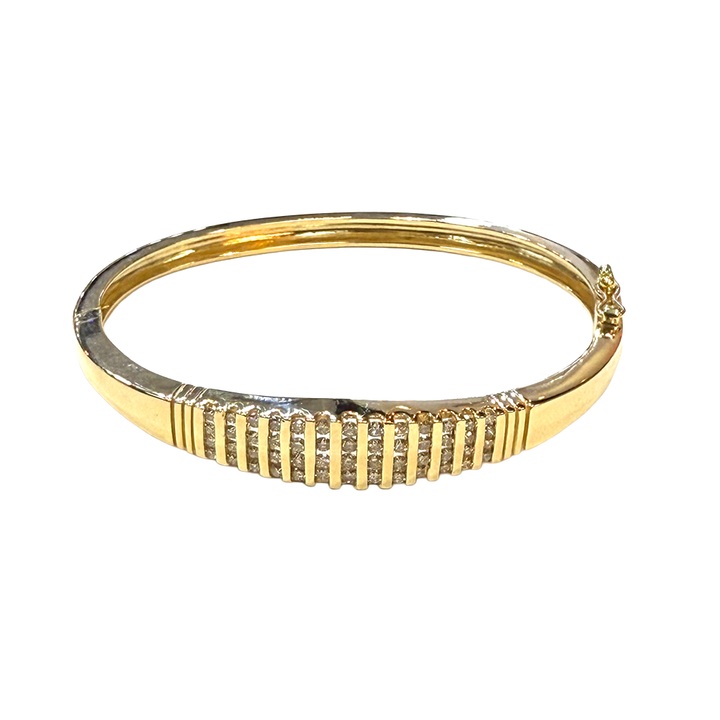 Diamond 14K Yellow Gold Bangle Bracelet