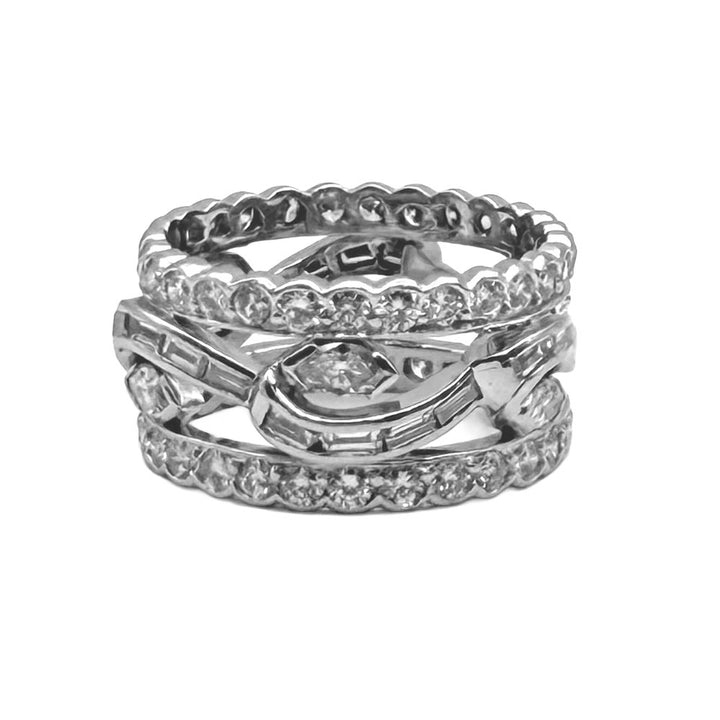 Vintage Diamond Platinum Eternity Band