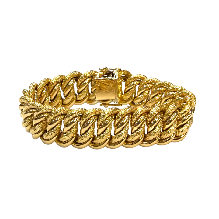 18 Karat Yellow Gold Link Style Bracelet