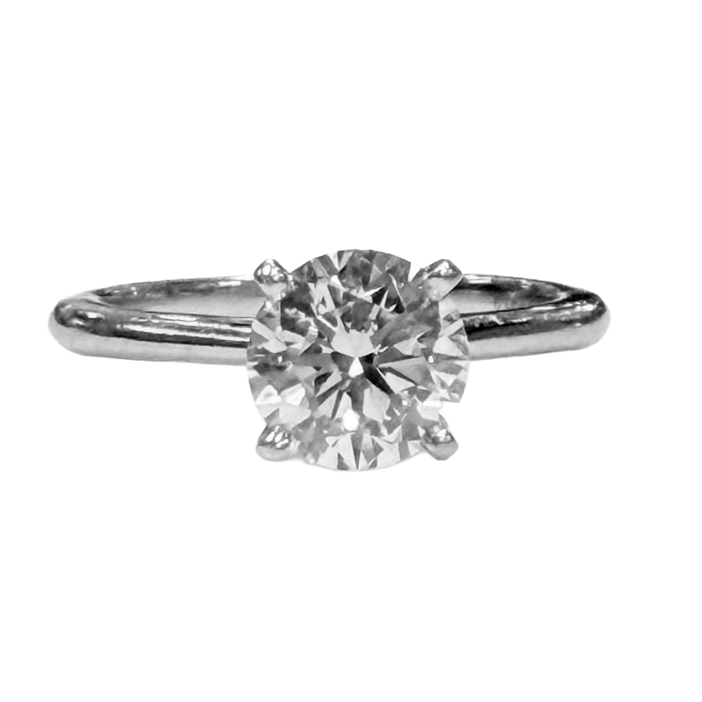 1.61 Carat RBC E VVS1 GIA Diamond Platinum Ring