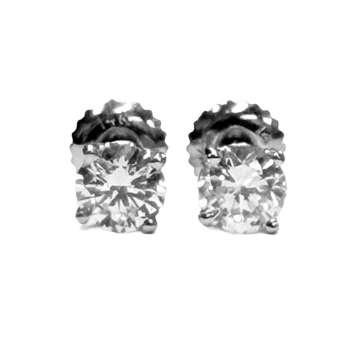 1.02 Carats Diamond 14K WG Stud Earrings
