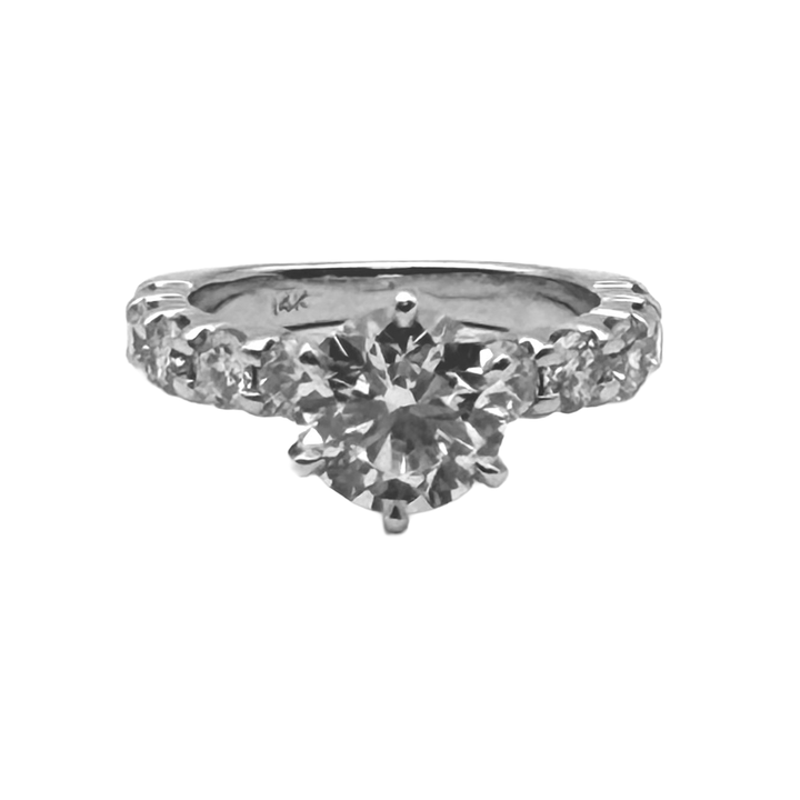 1.37 Carat Round Brilliant Cut Diamond 14K WG Ring