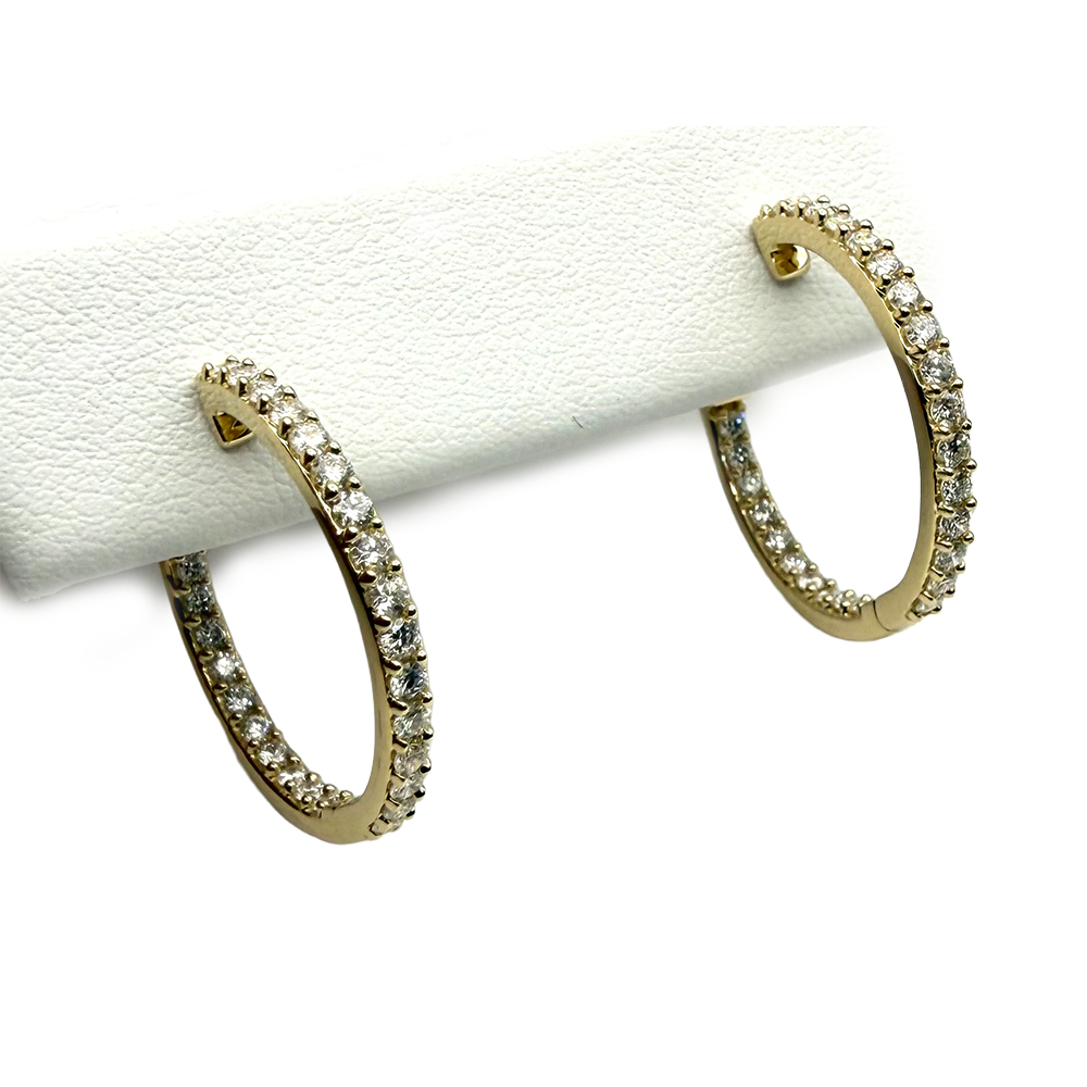 Lab Grown Diamond 14K Yellow Gold Hoop Earrings