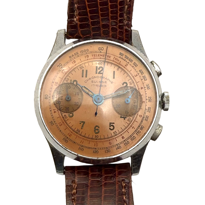 Vintage Suisse Chronographe Steel Wristwatch