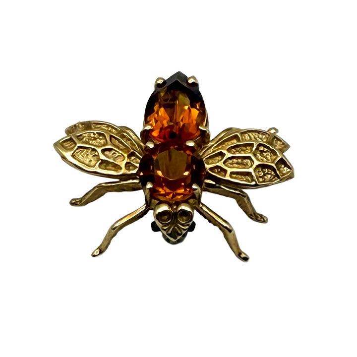 Citrine 14K YG Bee Design Pin