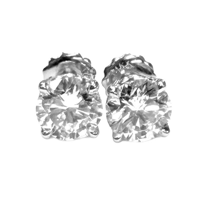 2.00 Carats Diamond 14K WG Stud Earrings