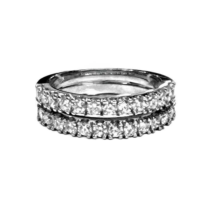 Diamond 14K White Gold Matching Band Rings