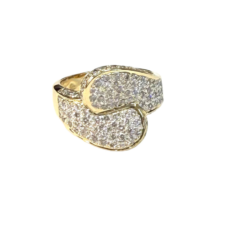 Diamond, 18K YG Saddle Design Ring