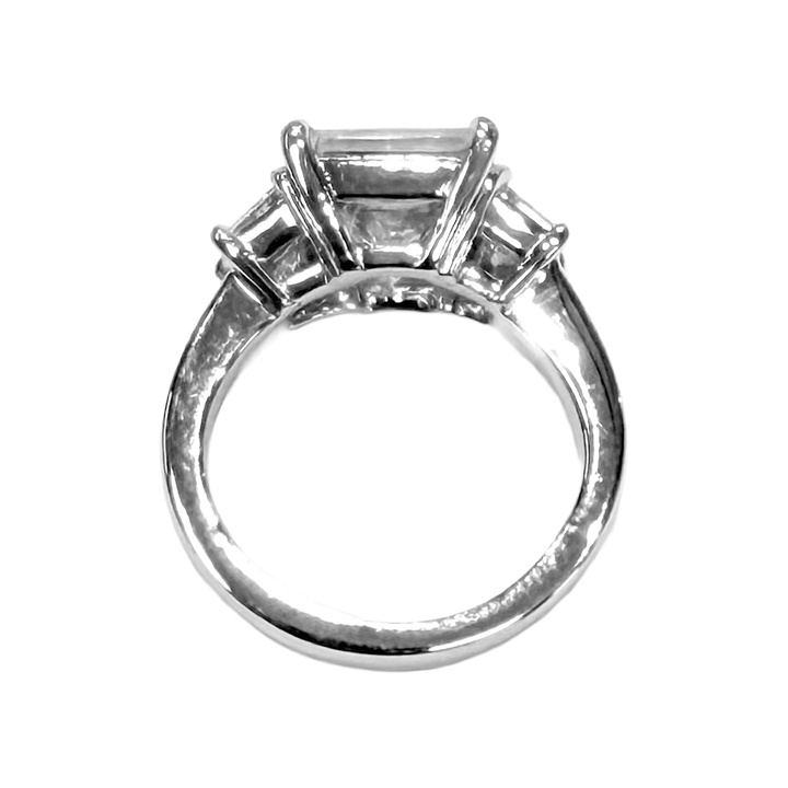 3.52 Carat I VS2 Princess Cut Diamond Platinum Ring
