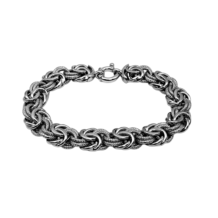 Fancy Link 14K WG Bracelet