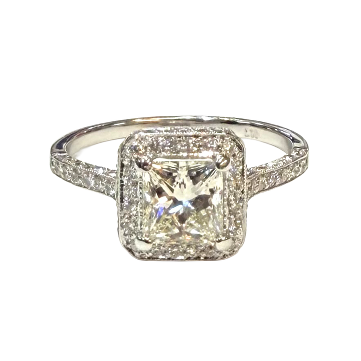 1.15 Carat SI1 K Princess Cut Diamond 14KWG Ring