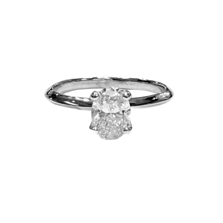 1.05 Carat Oval Brilliant Lab Grown Diamond 18K WG Ring
