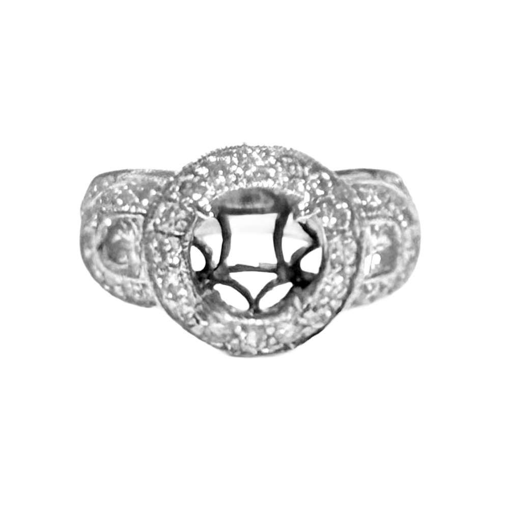 Diamond 18K White Gold Semi Mounting