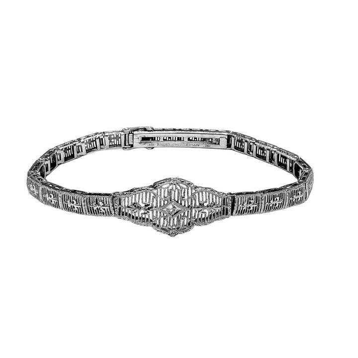 Art Deco Diamond 10K White Gold Bracelet