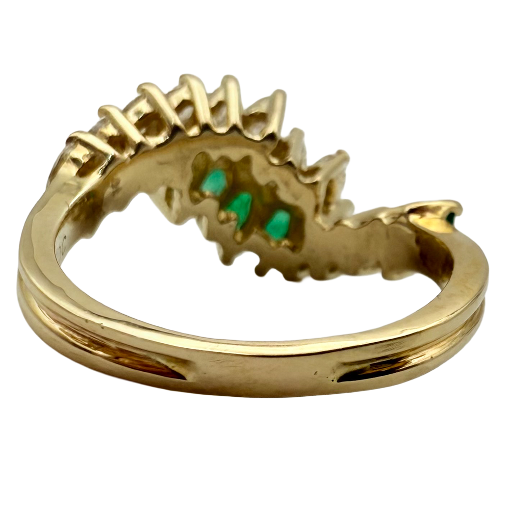 Emerald Diamond 14K Yellow Gold Band Ring