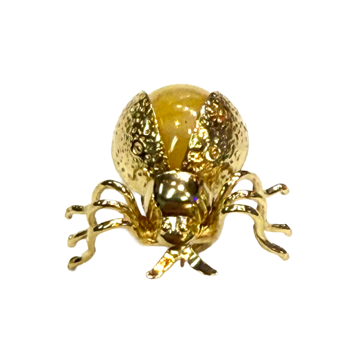 Vintage Amber 18K YG Russian Baltic Spider