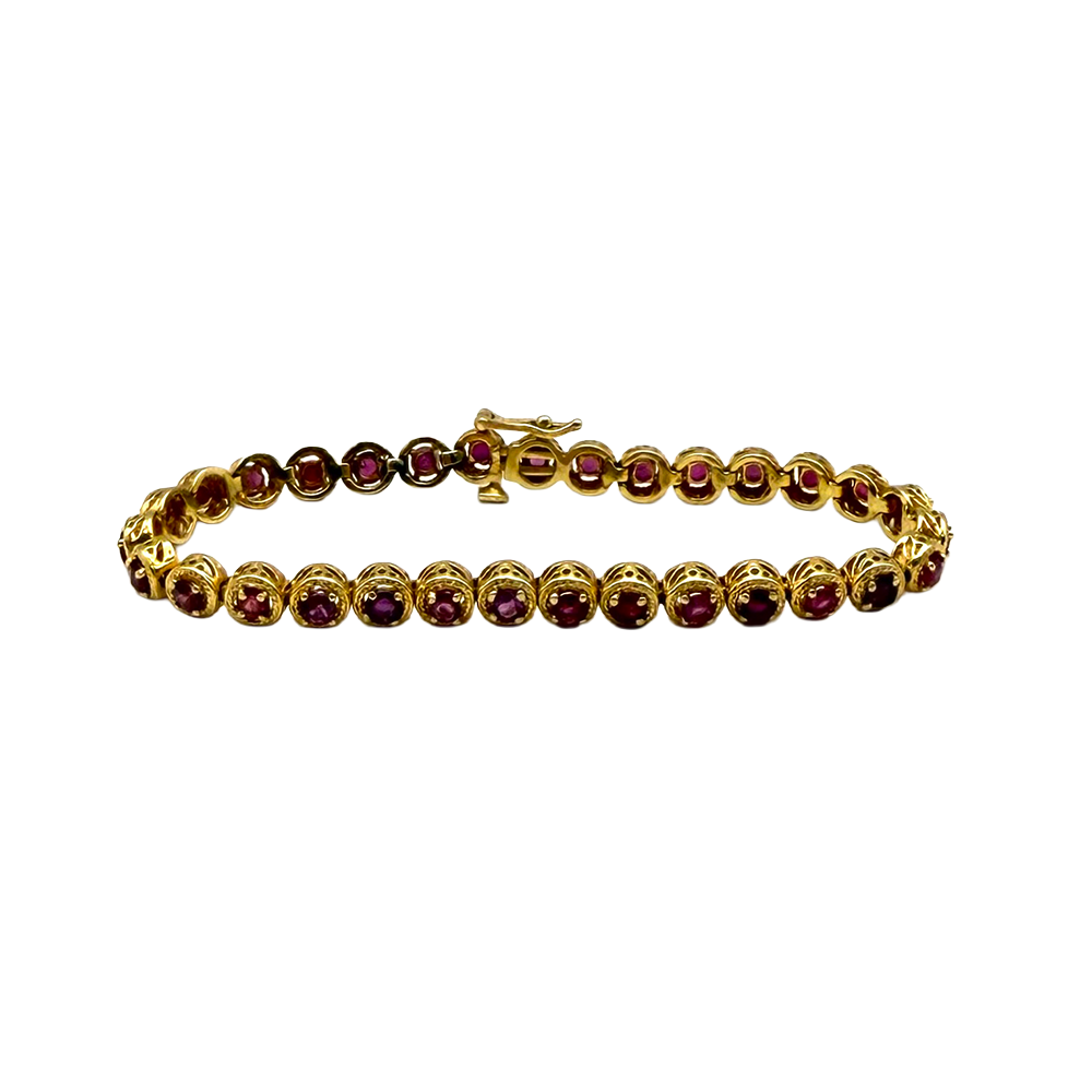 Ruby 14K Yellow Gold Bracelet