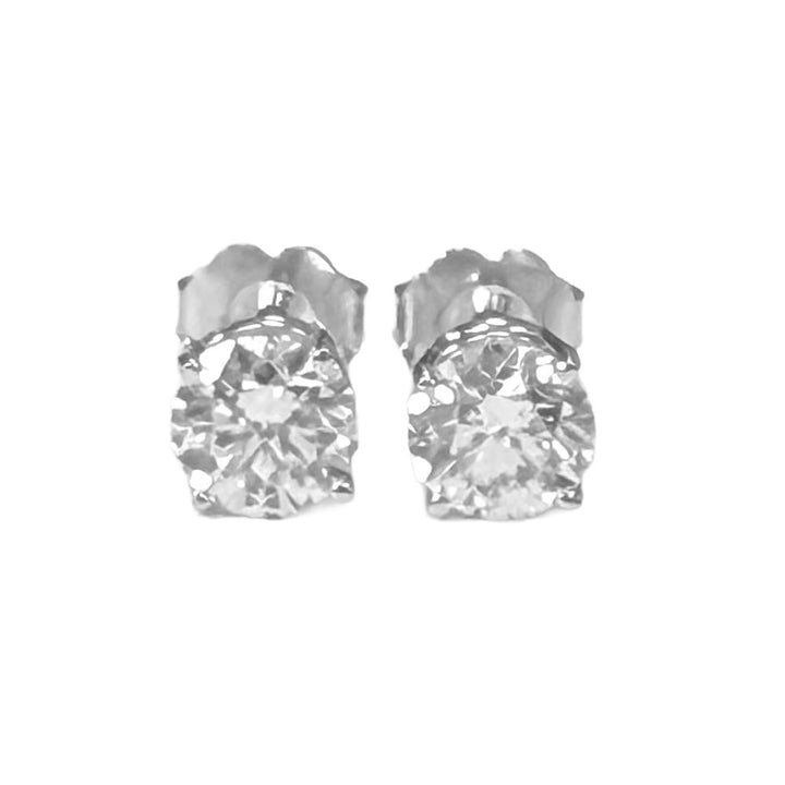 1.30 Carat Total Weight Diamond 14K WG Stud Earrings
