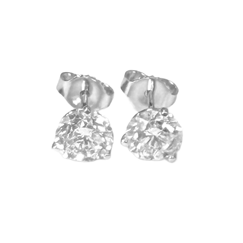 1.80 Carat Total Weight Diamond 14K WG Stud Earrings