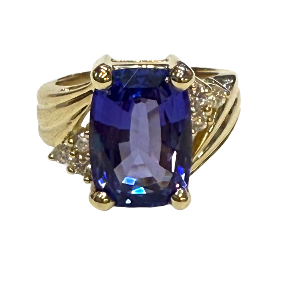 Tanzanite Diamond 14K Yellow Gold Ring