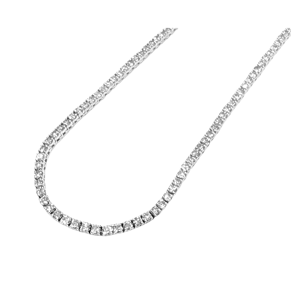 Diamond 14K White Gold Tennis Necklace