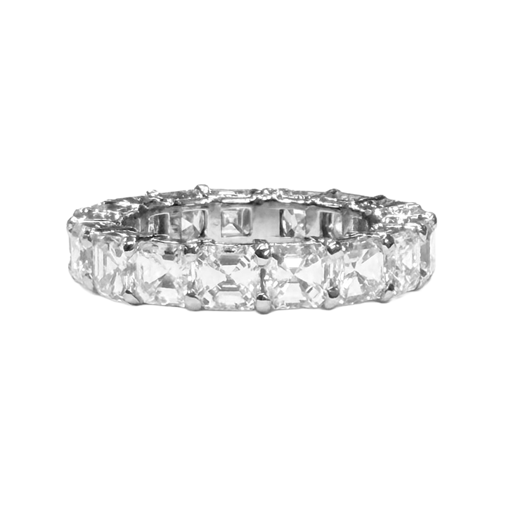 Asscher Cut Diamond 14K White Gold Eternity Band