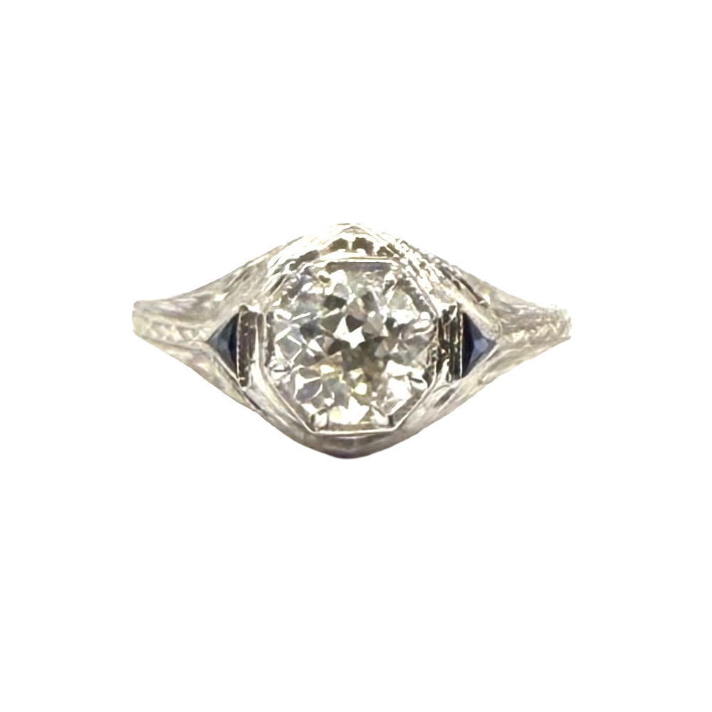 Art Deco Diamond 18K White Gold Ring