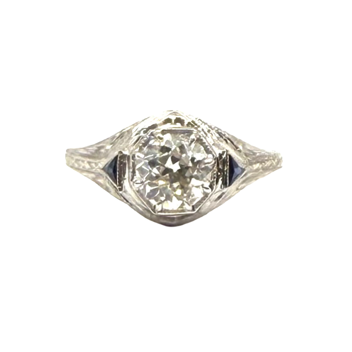 Art Deco Diamond 18K White Gold Ring