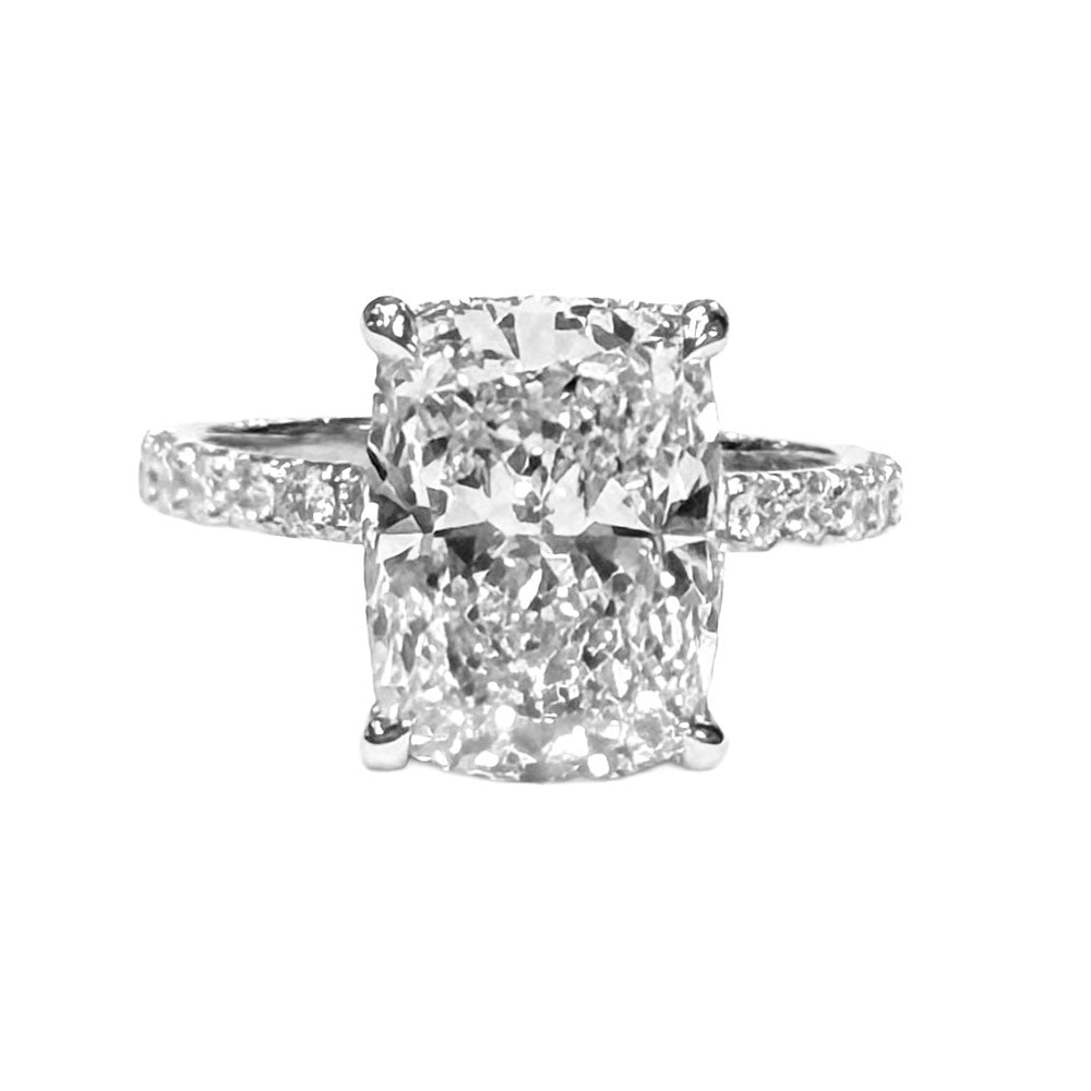 4.35ct D VVS2 Elongated Cushion Brilliant Cut Diamond 18KWG Ring