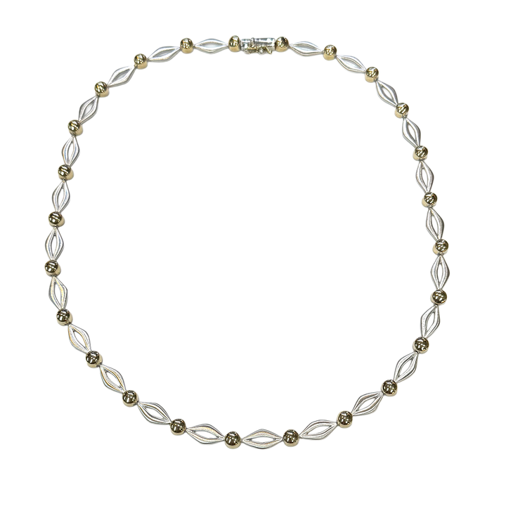 14K White & Yellow Gold Link Necklace