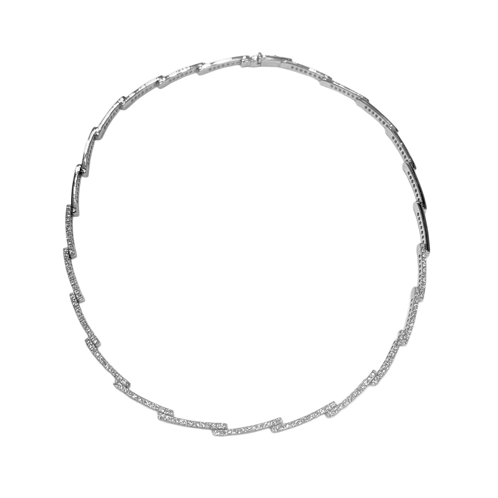 Diamond 18K White Gold Choker Necklace