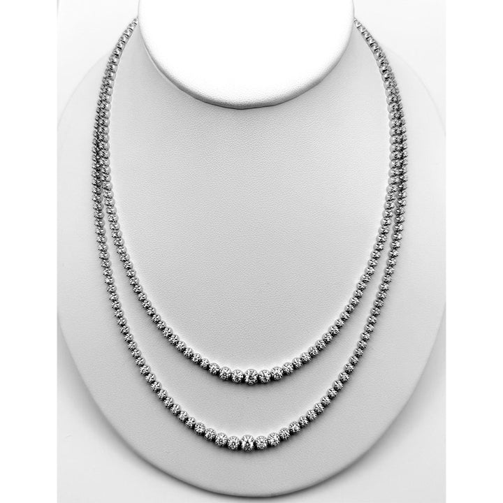Diamond 18K White Gold Double Row Necklace