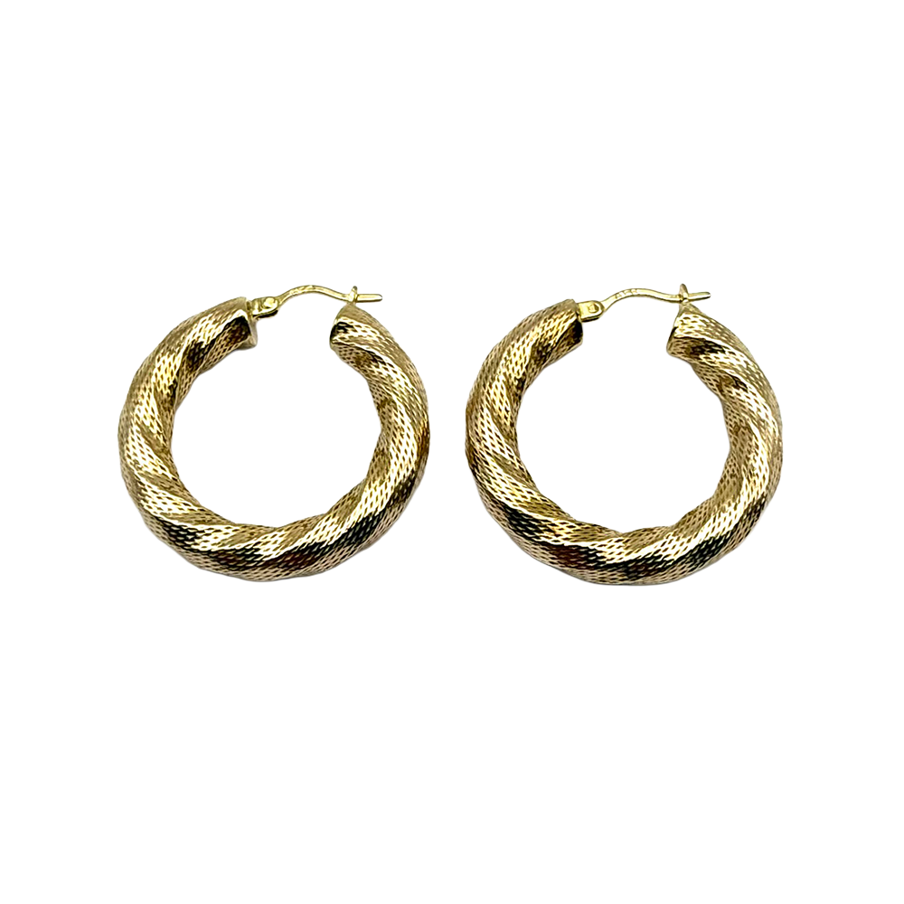 14K Yellow Gold Hoop Earrings