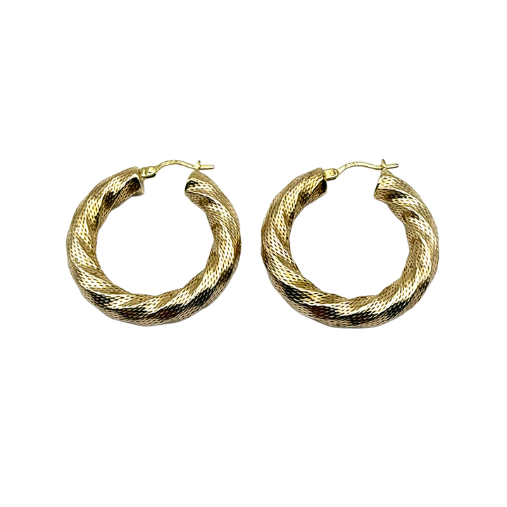 14K Yellow Gold Hoop Earrings