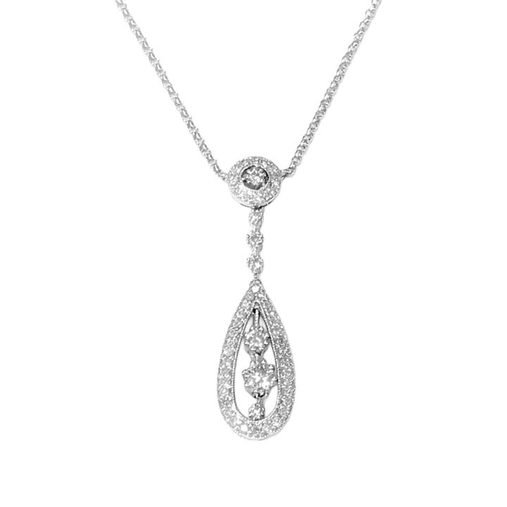 Diamond 14K White Gold Drop Necklace