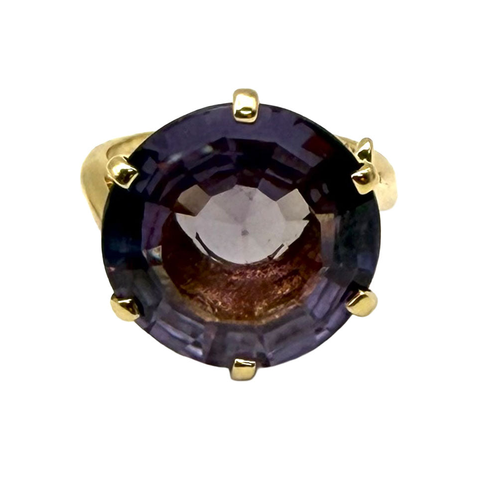 Vintage Synthetic Alexandrite 10K Yellow Gold Ring