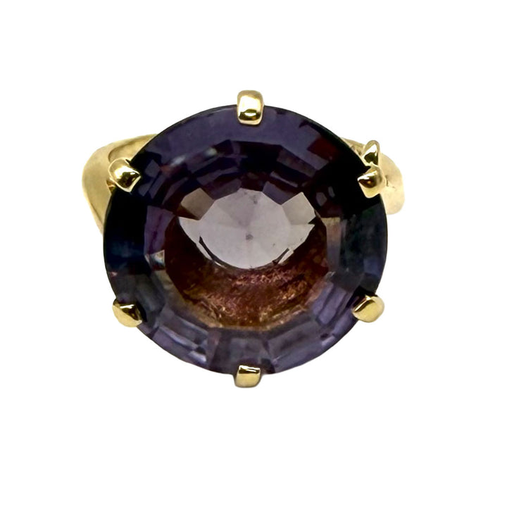 Vintage Synthetic Alexandrite 10K Yellow Gold Ring