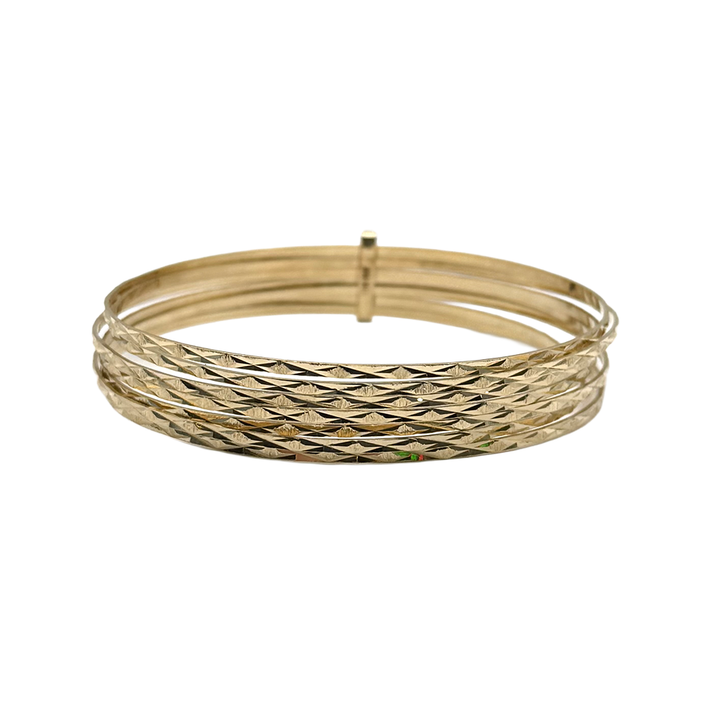 14K Yellow Gold Bangle Set