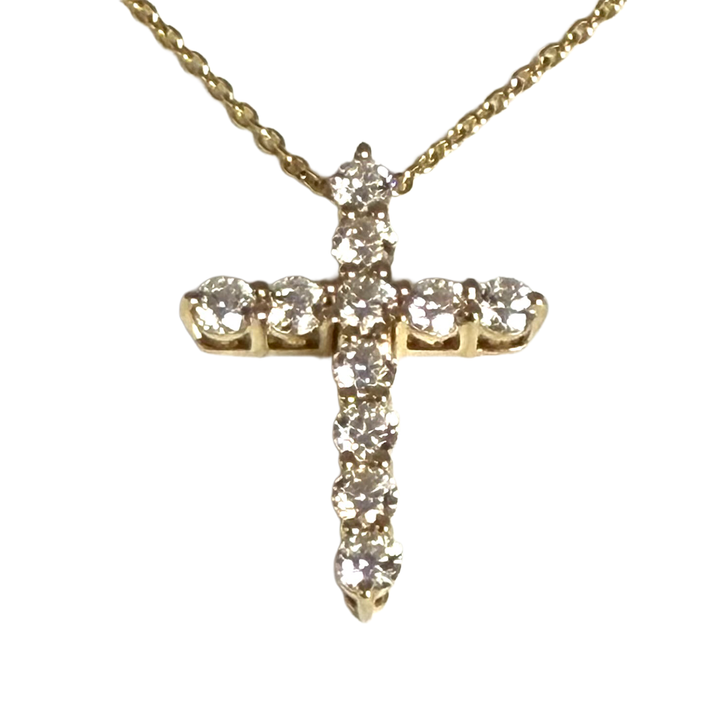 Diamond 14K Yellow Gold Cross