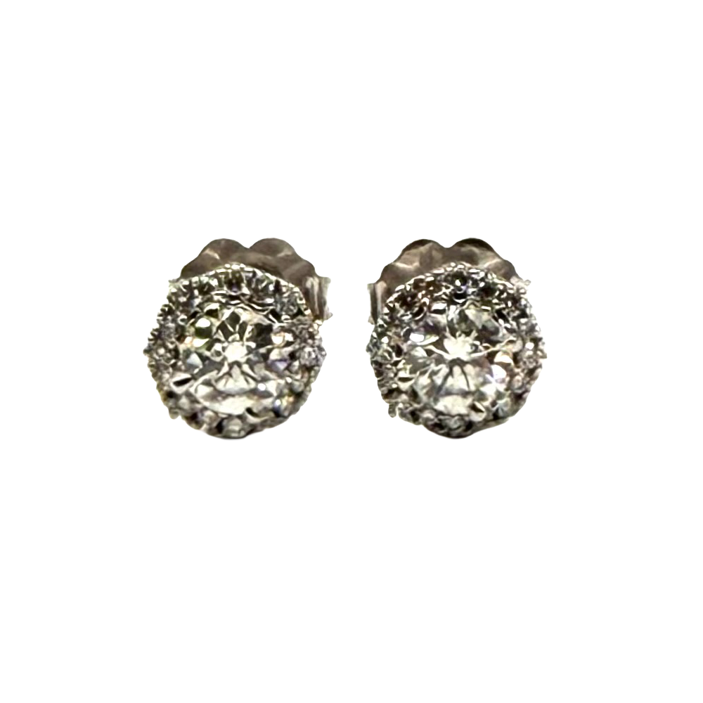 Diamond 14K White Gold Stud Earrings