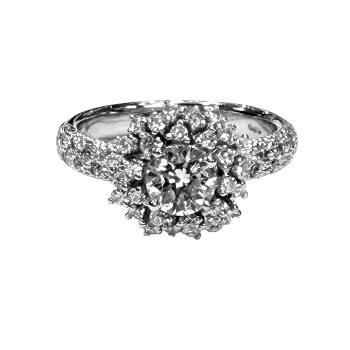 Diamond 18K Floral Design Ring