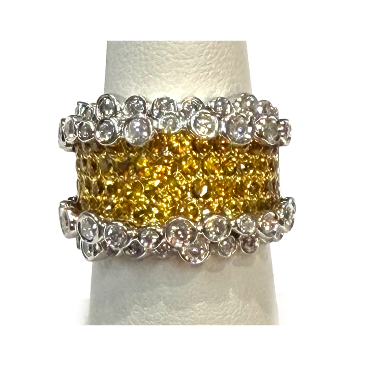 Yellow Sapphire Diamond 18K WG Ring