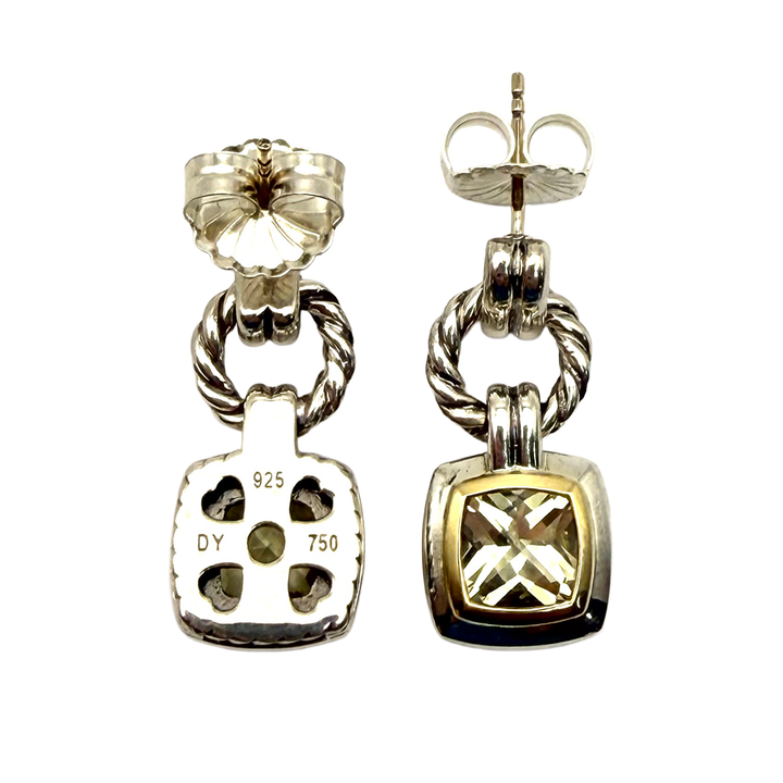 David Yurman Albion Peridot 18KYG & Sterling Silver Drop Earrings