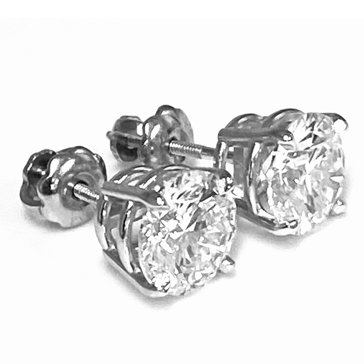 2.20 Carat VS1 E-F Lab Grown Diamond 14K WG Studs
