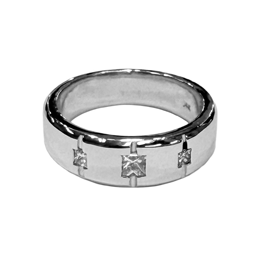 Diamond 14K WG Men's Band Ring